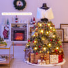 5 FT pre-lit mannequin Christmas tree with snowy PVC leaves, 465 branch tips, and warm white lights for festive decor.