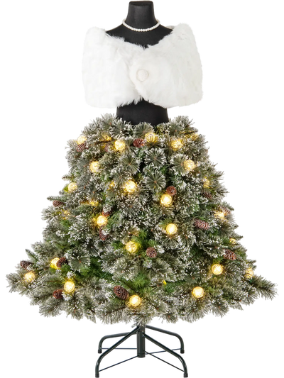 Costway 5' Pre-Lit Artificial Christmas Tree Mannequin Dress Form 71945863 New