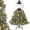 5 FT pre-lit mannequin Christmas tree with silver-tipped branches, snowy pine cones, and warm white lights for festive.