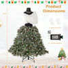 5 FT pre-lit mannequin Christmas tree with silver-tipped branches, snowy pine cones, and detachable trunks for festive.