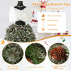 5 FT pre-lit mannequin Christmas tree with 465 dense branch tips, snowy PVC leaves, and silver-tipped pine needles for.