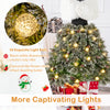 5 FT pre-lit mannequin Christmas tree with 50 warm white light balls and snowy pine cones for festive decoration.