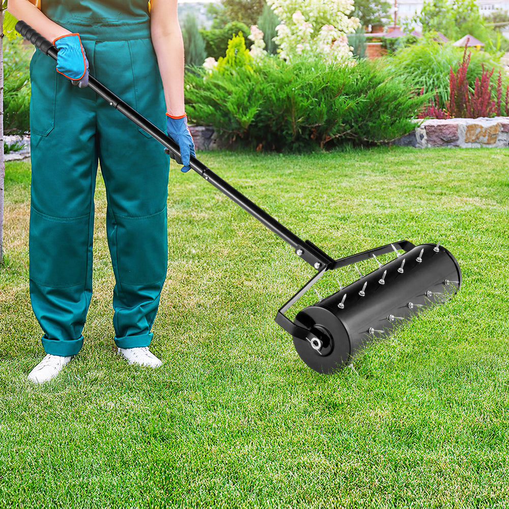 18/21 Inch Manual Lawn Aerator with Detachable Handle-21 inches - Gallery View 1 of 10
