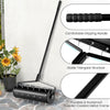 Manual lawn aerator with 27 galvanized steel spikes, durable metal frame, and comfortable handle for easy soil.