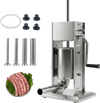 Manual sausage stuffer with 2 speeds, 4 stuffing tubes, and a large capacity for home and commercial use.