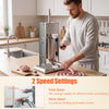 Manual sausage stuffer with 2 speed settings and 4 stuffing tubes, designed for efficient home and commercial use.