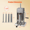 Manual sausage stuffer with 7 lbs capacity, featuring 2 speeds and 4 stuffing tubes for versatile sausage making.