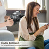 Massage gun with double ball head for targeted deep tissue relaxation, featuring interchangeable heads and 3 intensity.
