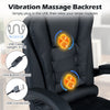 Vibration massage backrest with USB connection and one button control for ultimate relaxation in a black office chair.