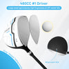 Men's golf driver with a large sweet spot, alignment aid, and graphite shaft for improved accuracy and stability.