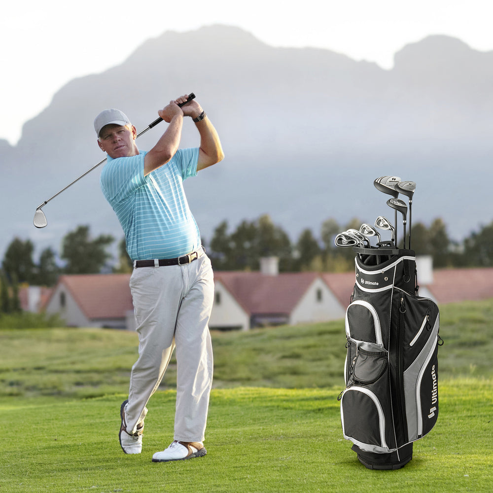 Men's 9 Pieces Complete Golf Club Set-Gray - Gallery View 1 of 10