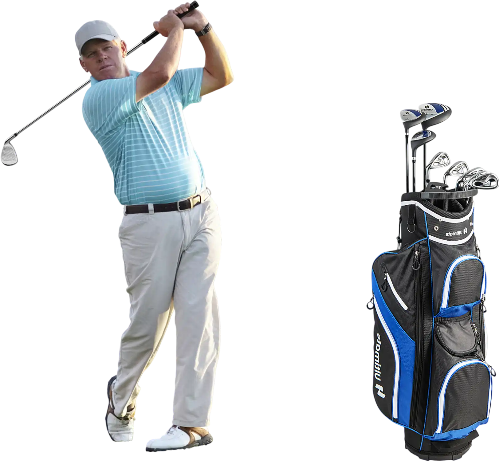 Costway Men's 9-Piece Complete Golf Club Set Navy 59178643 New