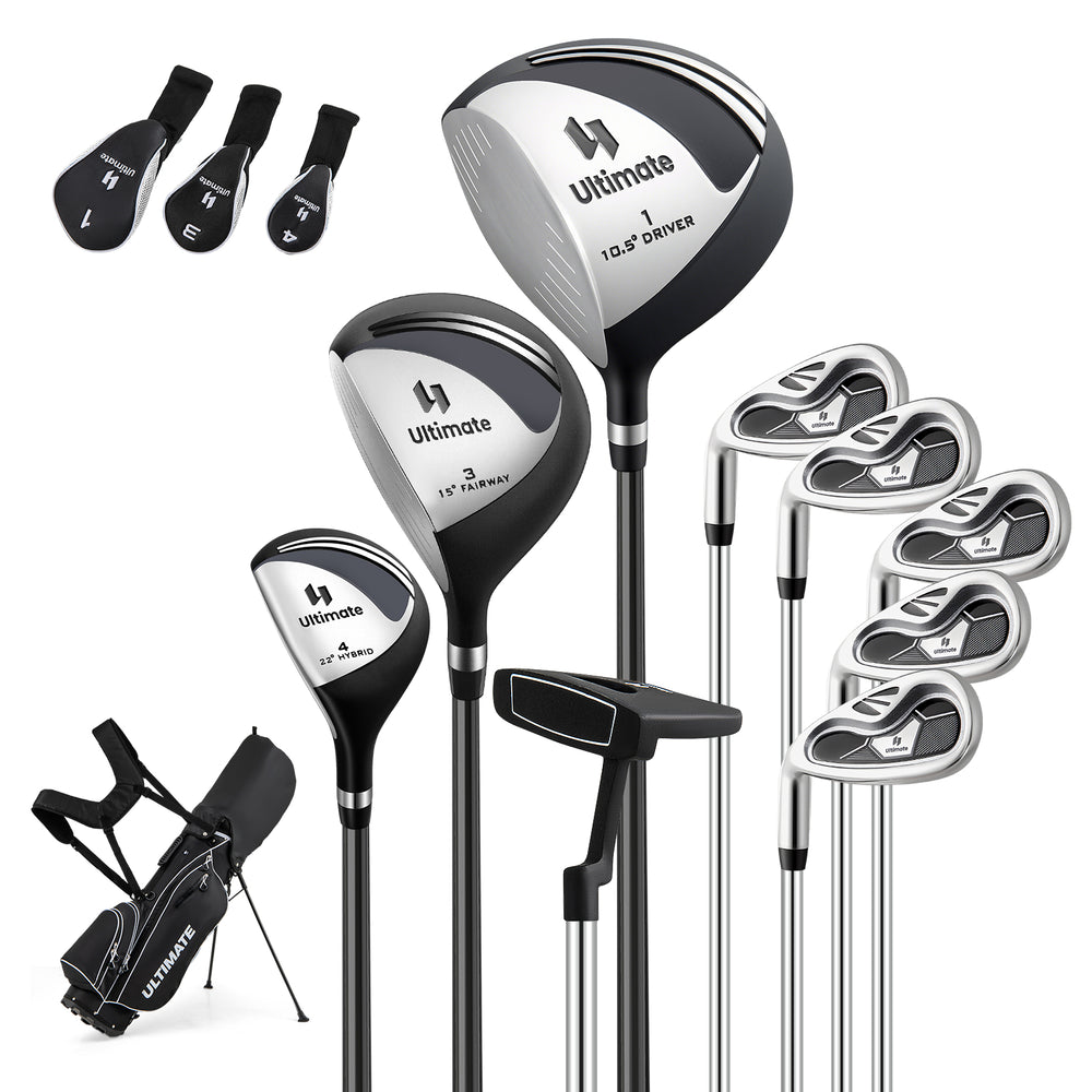 Mens LeftHanded Complete Golf Clubs and Bag Set Portable Lightweight Golf Stand Bag-Black - Gallery View 1 of 10
