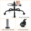 Strong 5-claw base and 360-degree wheels of the black mesh drafting chair for versatile office use.