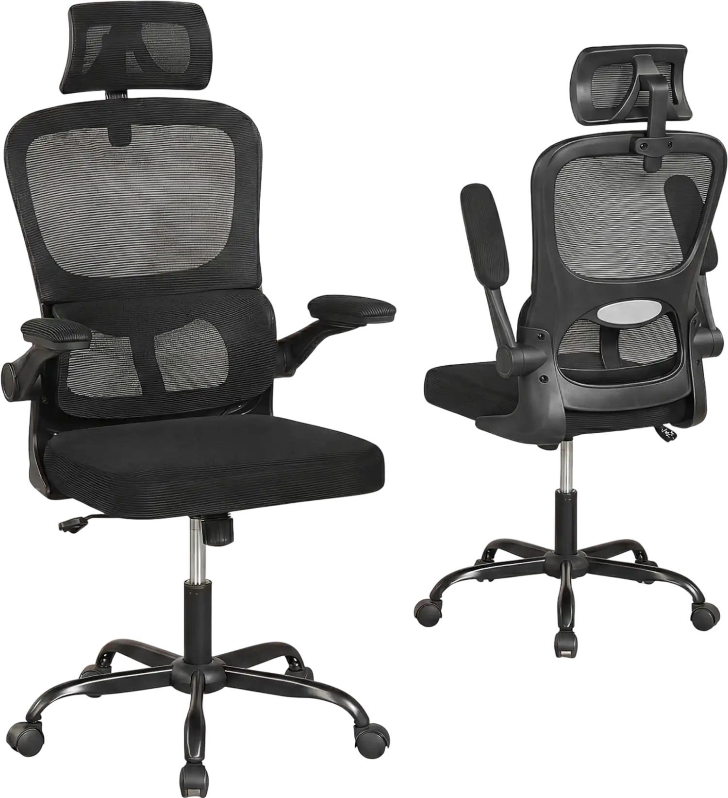 Costway Mesh Office Chair Adaptive Lumbar Support Flip-up Armrests Reclining Backrest 85396274 New