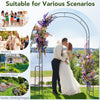 7.9 feet black metal garden arch with trellis for climbing plants, ideal for weddings and outdoor decor.