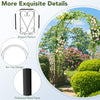 Elegant black metal garden arch with arc top design and thickened pipes, perfect for climbing plants and outdoor.