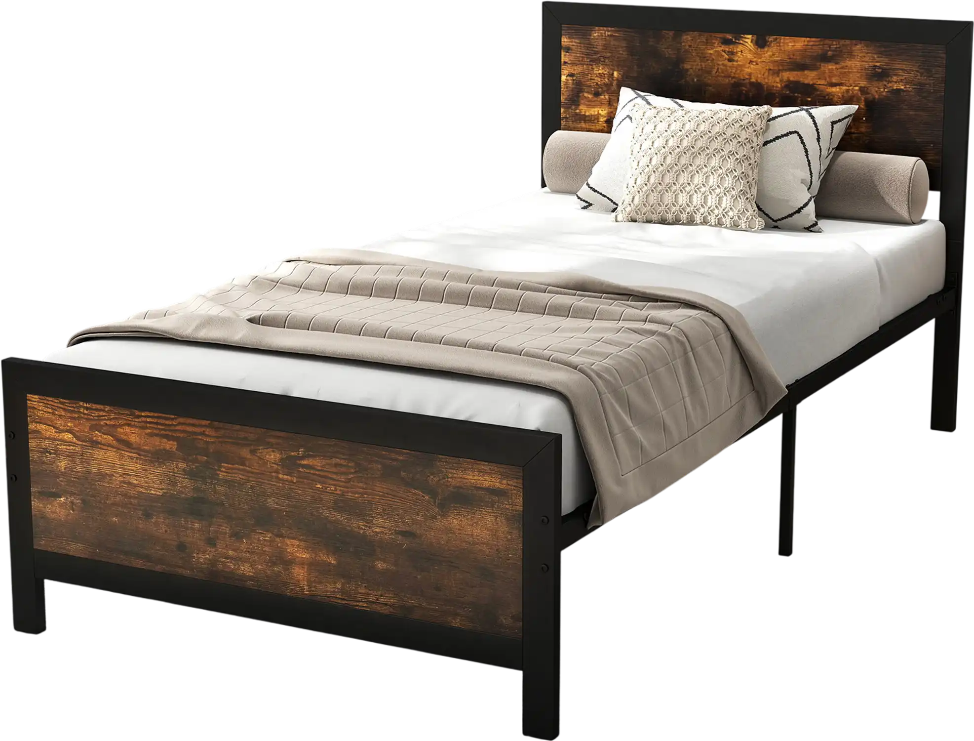 Costway Twin Metal Bed Frame Headboard Footboard 658792134 New