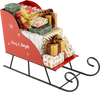 Metal Christmas Santa Sleigh Basket Xmas Santas Gift Storage Sleigh