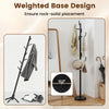 Metal coat rack stand with 8 sturdy hooks and a weighted base, ideal for hallway or entryway organization.