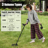 Metal detector with adjustable length, backlit LCD display, and waterproof search coil for versatile treasure hunting.
