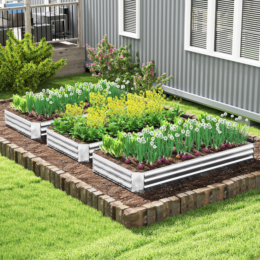 Metal Galvanized Raised Garden Bed with Open-Ended Base-8 x 4 ft - Gallery View 1 of 10