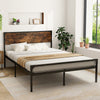 Platform Full/Queen Bed with Rustic Headboard and Footboard-Queen Size - Gallery View 1 of 10
