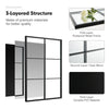 3-layered decorative wall mirror with a rustproof metal frame, clear mirror, and durable PVC material for versatile.