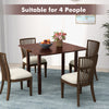 Mid Century folding dining table in cherry finish, suitable for 4 people, featuring hidden storage and solid wood.