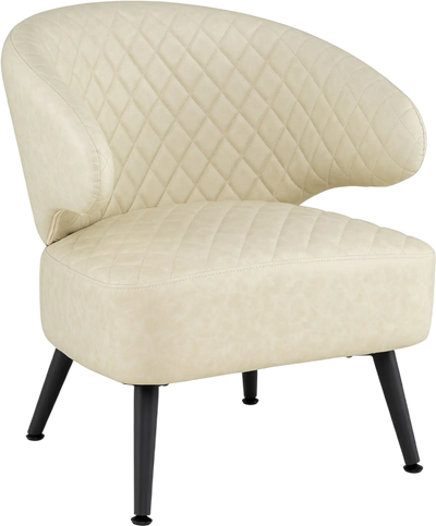 Costway Mid Century Modern PU Leather Accent Chair Armchair 28303316 New