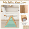 Mid Century Modern accent chair with solid rubber wood frame, padded armrests, and ergonomic backrest for comfortable.