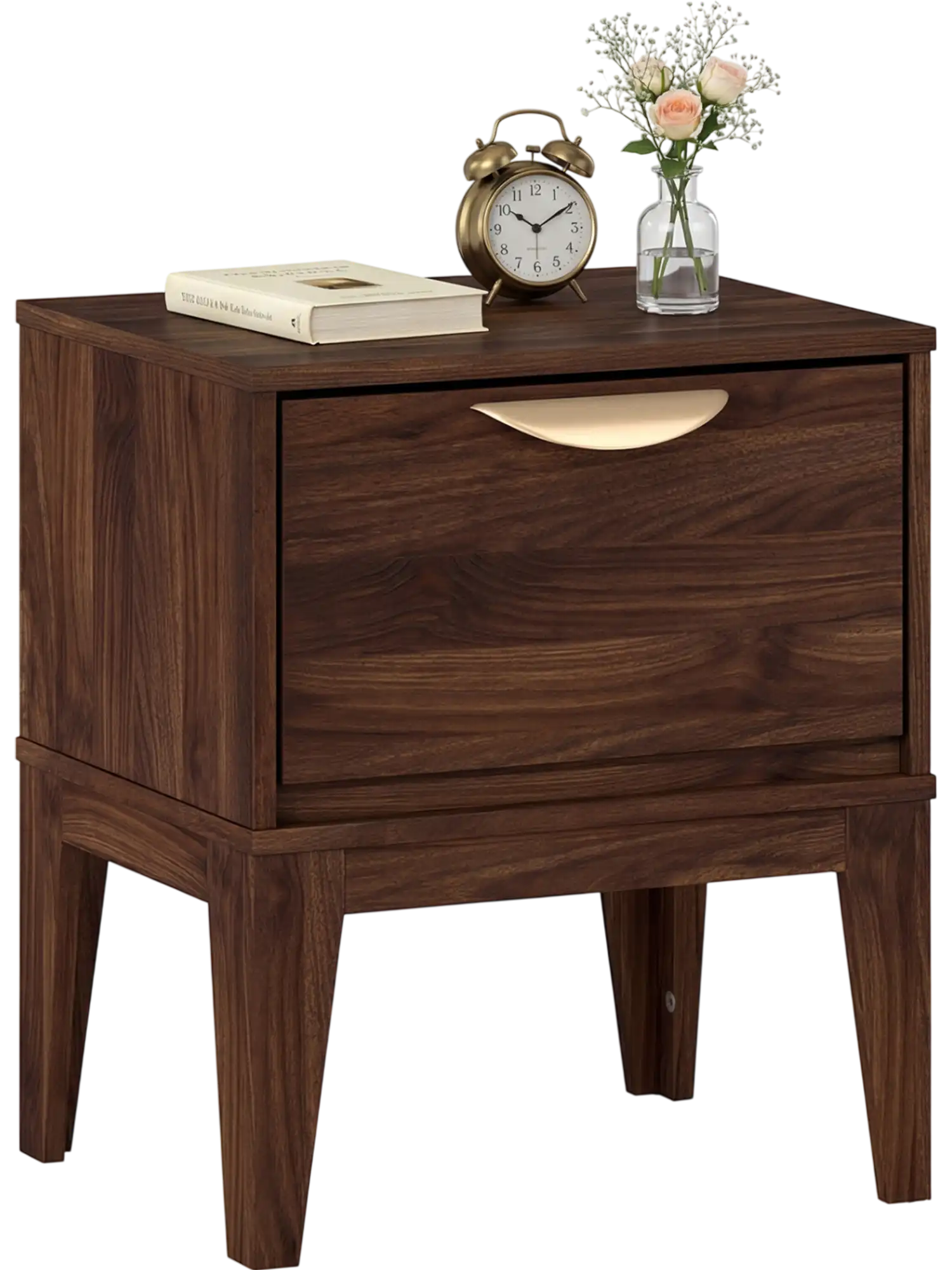 Costway Mid Century Modern Bedside Table Nightstand w/ Drawer 56613111 New