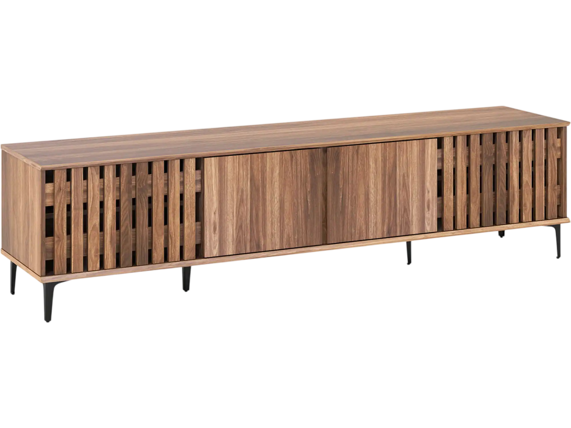 Costway Mid Century Modern 4-Door TV Stand Entertainment Center 32263832 New