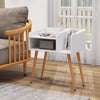 Mid Century Modern Nightstand  with Open Shelves-White - Gallery View 1 of 10