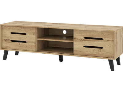 Costway Mid Century Modern TV Stand w/ Sliding Doors for 65
