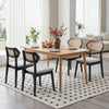 Mid Century dining chairs set of 2 features a rattan back and solid wood frame, perfect for stylish dining spaces.