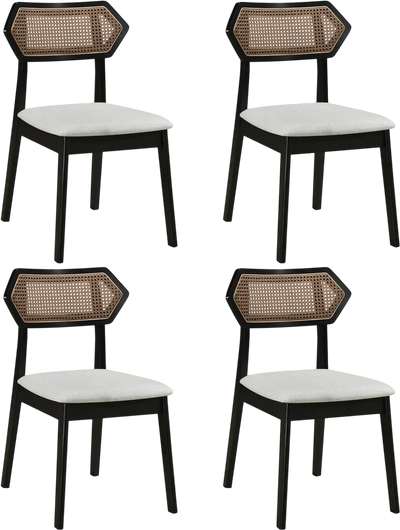Costway Mid Century Rattan Dining Chairs Set of 4 91839279 New