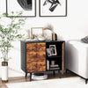 Mid-century wood storage cabinet featuring 3 drawers and a 2-tier door cabinet, perfect for stylish organization.