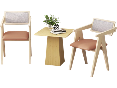 Costway Mid Century Wooden Accent Chairs Leathaire Cushions Set of 2 Beige 81674529 New