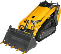 Mini Skid Steer Stand On Compact Track Loader ( 4 in 1 bucket included ) with 25HP KUBOTA D1105 Diesel Engine,  Common Industry Interface (CII),  CROBA  STL1000