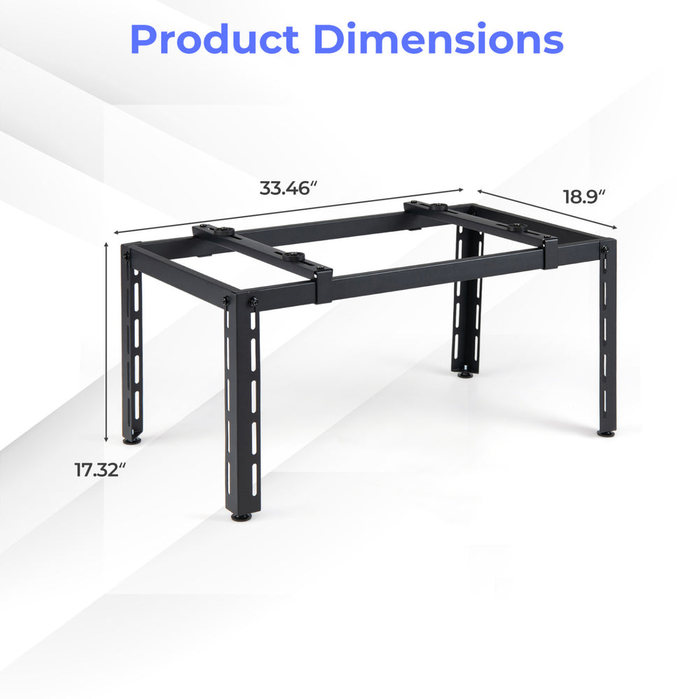 Adjustable black mini split ground stand dimensions for 9000-36000 BTU ductless air conditioners, ensuring stable.
