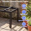Adjustable black powder-coated metal frame for mini split AC units, featuring sturdy construction and anti-vibration.