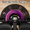 Digital display of the mini stepper shows time, calories, count, and reps/min for tracking workout progress.
