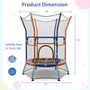 Mini trampoline for kids with safety enclosure net, padded handrails, and sturdy construction for secure indoor and.