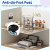 Mini trampoline for kids with safety enclosure net, padded handrails, and anti-slip foot pads for secure bouncing.