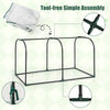 Mini tunnel greenhouse with roll-up zipper door, rustproof metal frame, and PE cover for plant protection and.