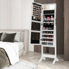 Mirror Jewelry Cabinet with 20 Warm Lights and 4 Tilt Angles-White - Gallery View 1 of 10