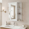 Mirrored Bathroom Medicine Cabinet with Single Mirror Door and Adjustable Shelf-White - Gallery View 1 of 11