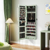 Wall and Door Mounted Mirrored Jewelry Cabinet with Lights-Green - Gallery View 1 of 10