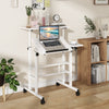 Mobile Stand-up Computer Desk Adjustable with 2 Tilting Desktops-White - Gallery View 1 of 10